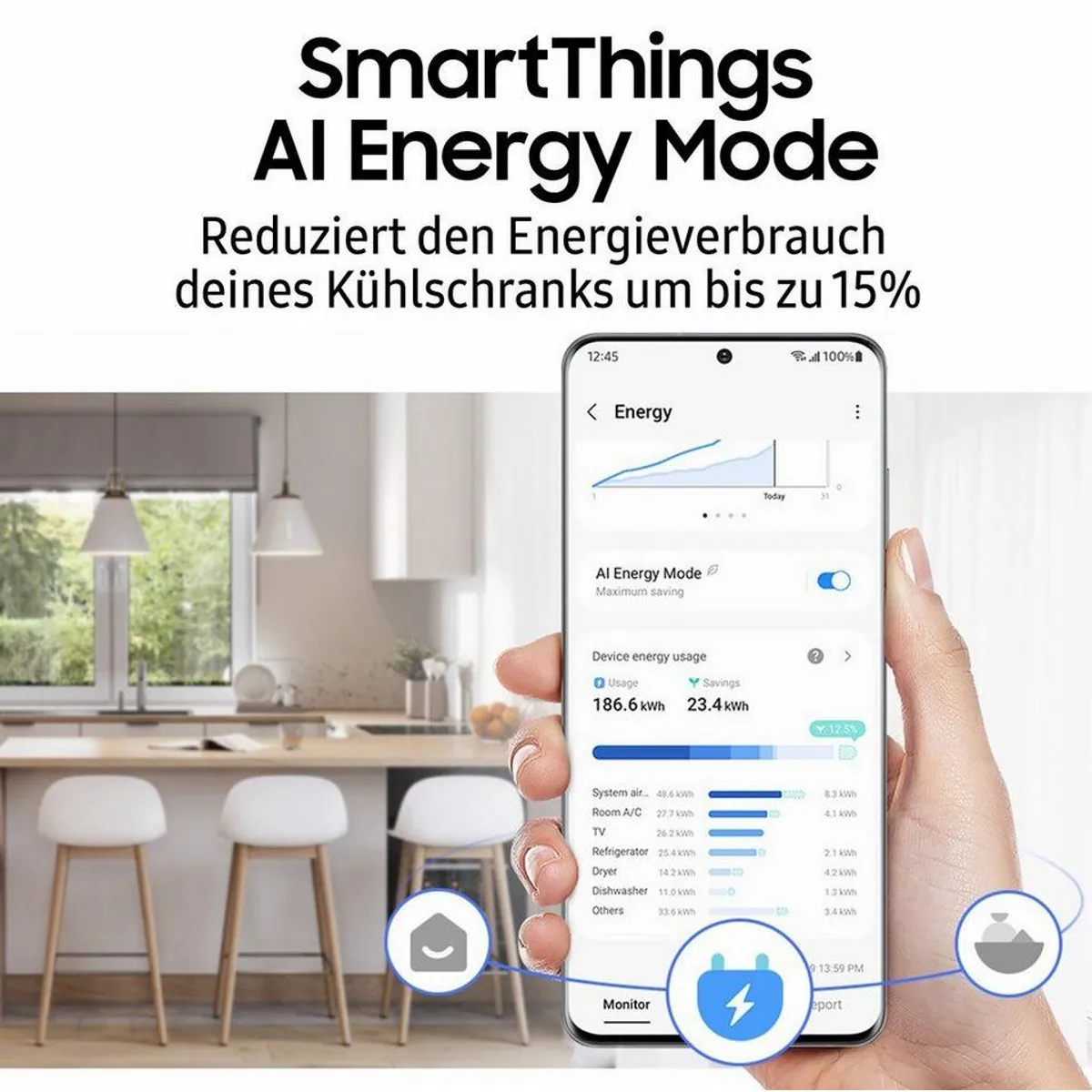 Samsung RL38C600CSA Kühl-/Gefrierkombination, No Frost, AI Energy Mode, viel Stauraum Dieses Produkt der Marke Samsung wird von uns als unabhängigem 4