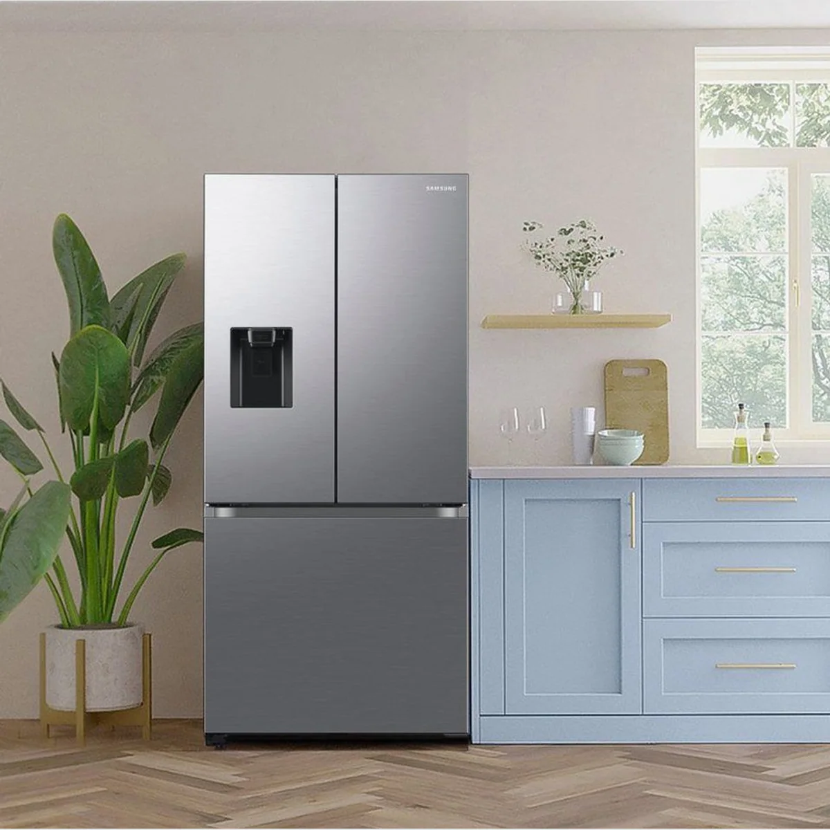 Samsung RF50C530ES9 French Door Kühlschrank, großzügiger Stauraum, leise im Betrieb, inklusive Schnellgefrier-Funktion Dieses Produkt der Marke 3