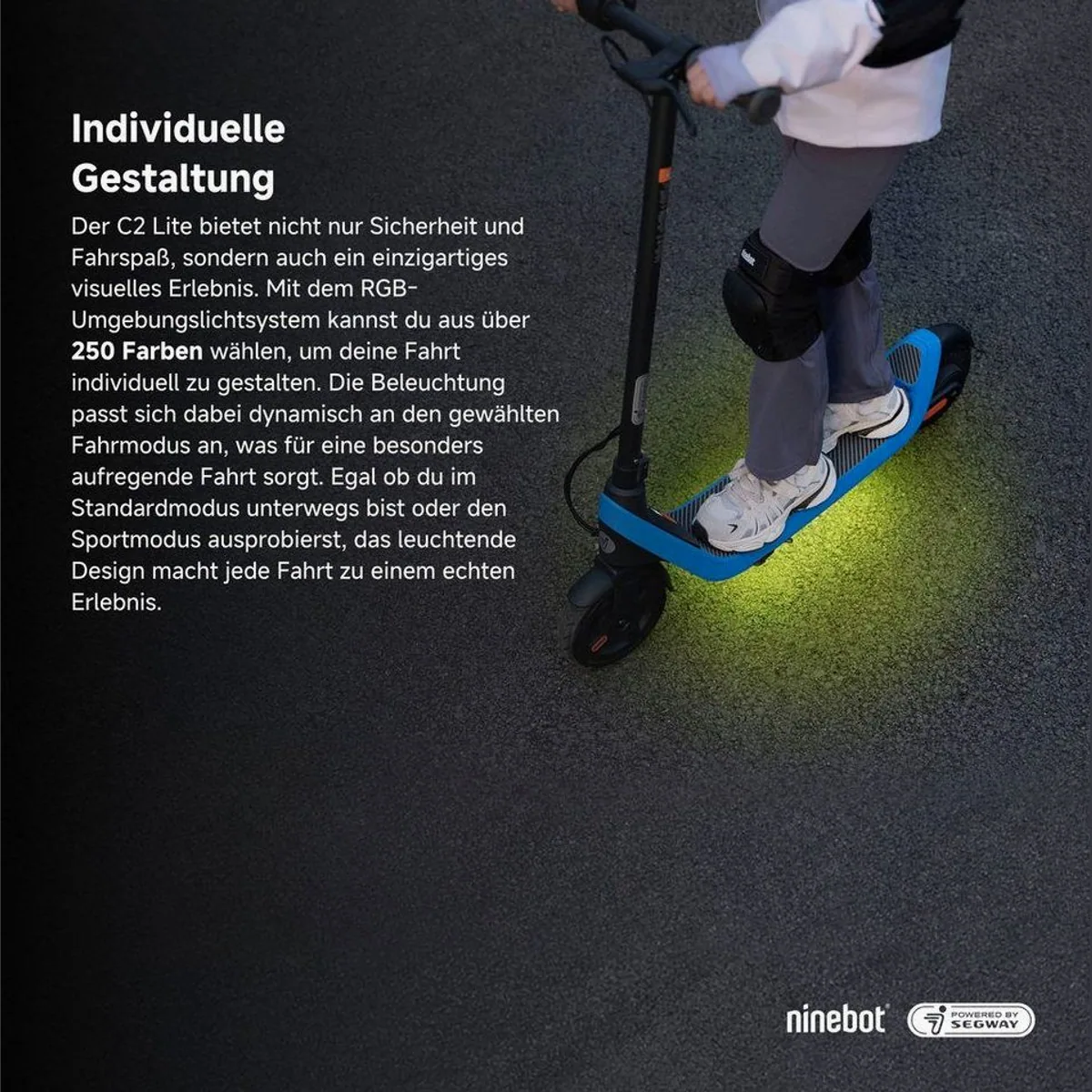 Segway eKickScooter C2 Lite, 16 km/h, 14 km Reichweite, ideal für Kinder 4