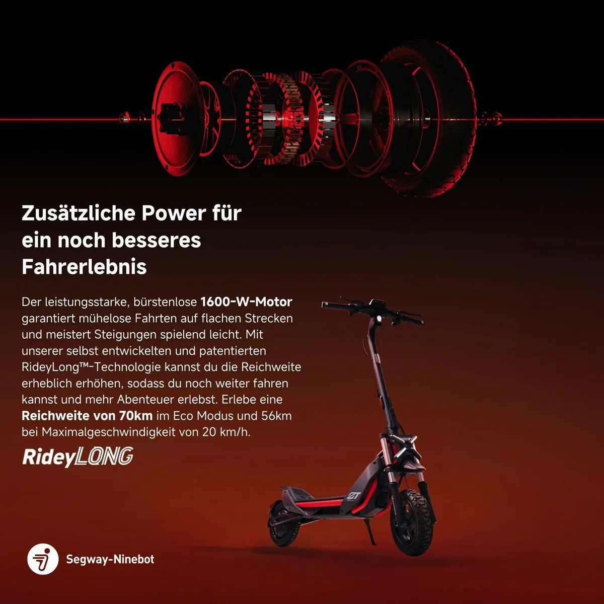 Segway ZT3 Pro D E-Scooter, 20 km/h, 70 km Reichweite, voll gefedert 2