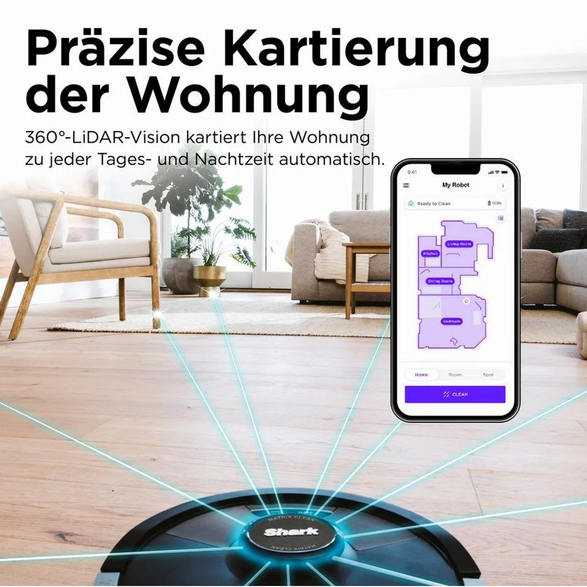 Shark Matrix Plus Saug- und Wischroboter, 2-in-1, selbstentleerend, starke Leistung 5