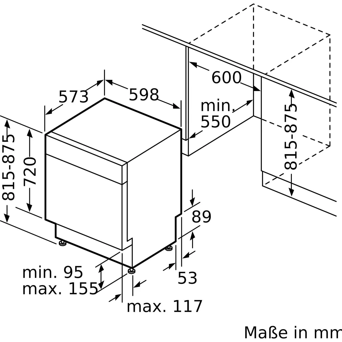 Siemens SN43HS60AE Unterbaugeschirrspüler, 13 Maßgedecke, Aqua-Stopp, VarioSpeed Plus 4