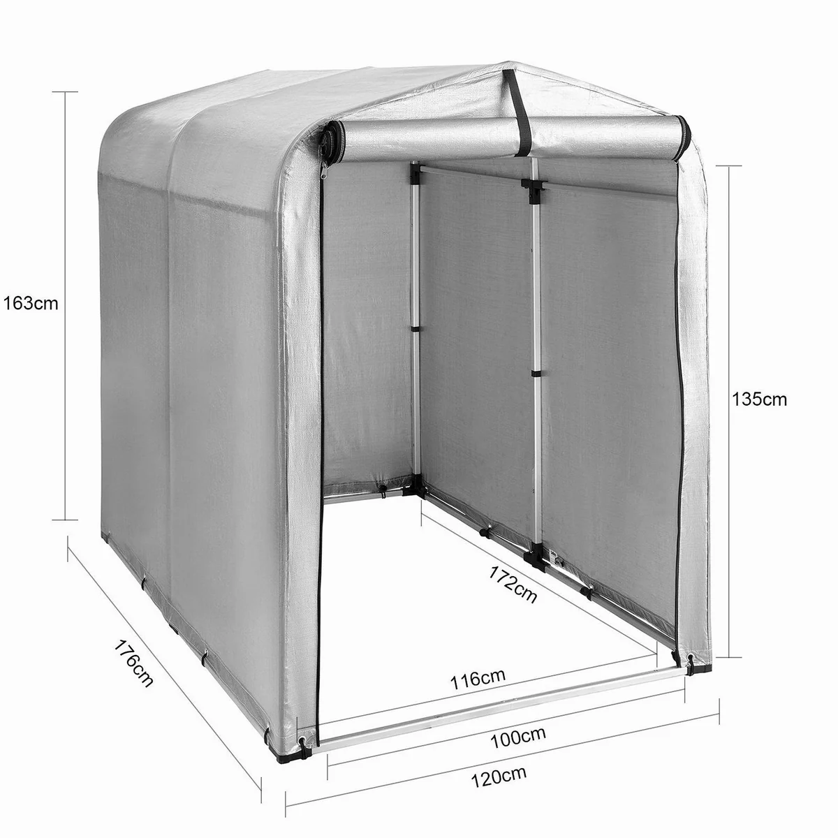 SoBuy KLS11 Gerätehaus, Aluminium-Stangen, PE-Planen, kompakt & leicht 5