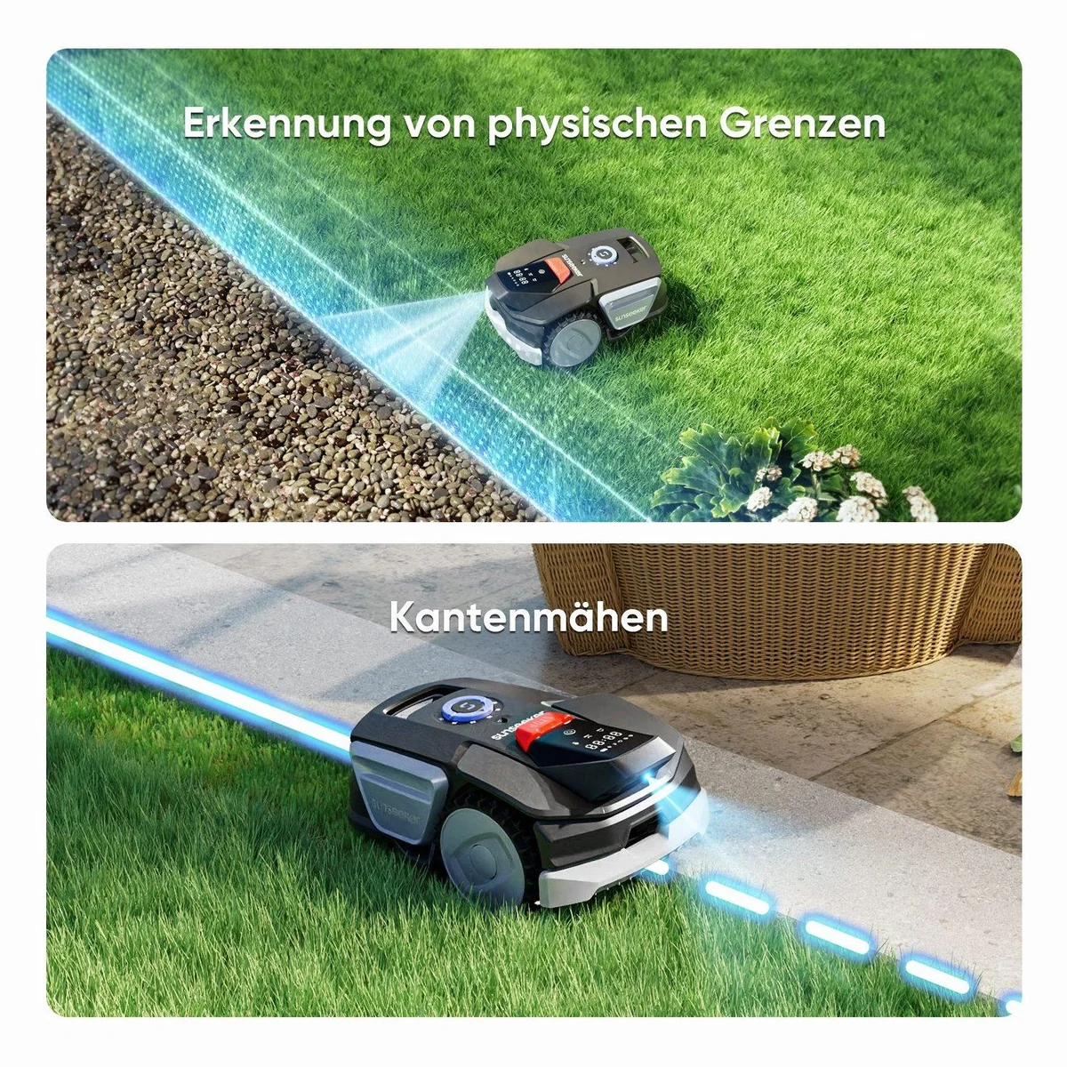 Sunseeker V1 Rasenmähroboter, einfache Bedienung, Vision AI, leise 55 dB 4