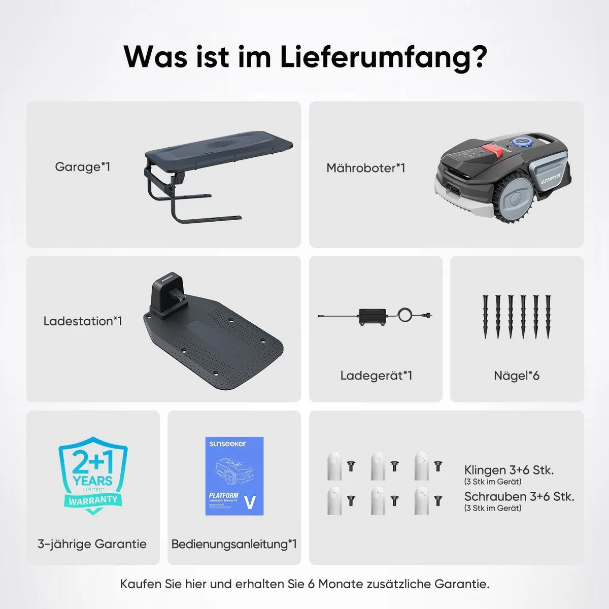 Sunseeker V1 Rasenmähroboter, einfache Bedienung, Vision AI, leise 55 dB 5