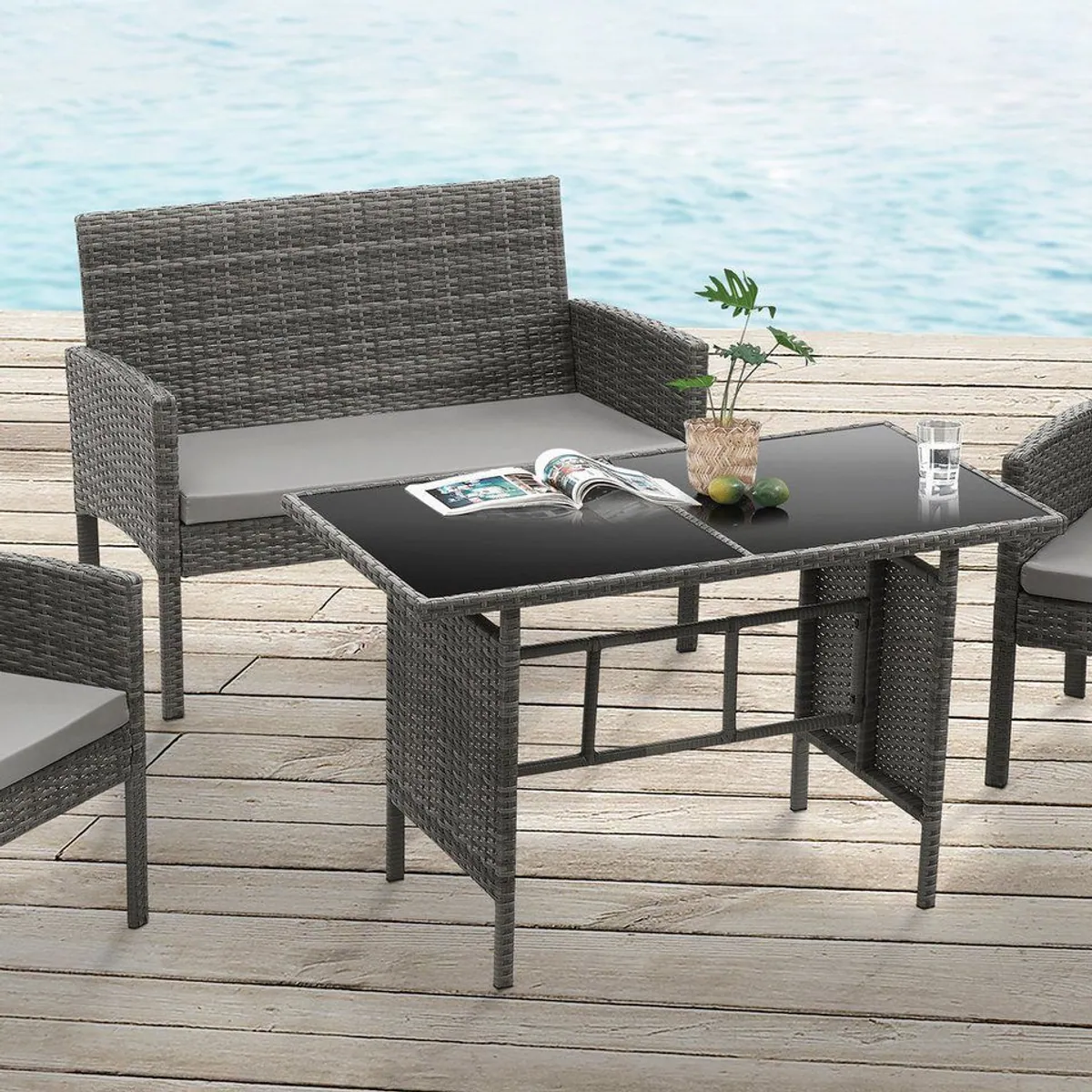SVITA BROOKLYN XL Gartenlounge-Set, wetterfest, pflegeleicht, ideal für Balkon und Terrasse 3