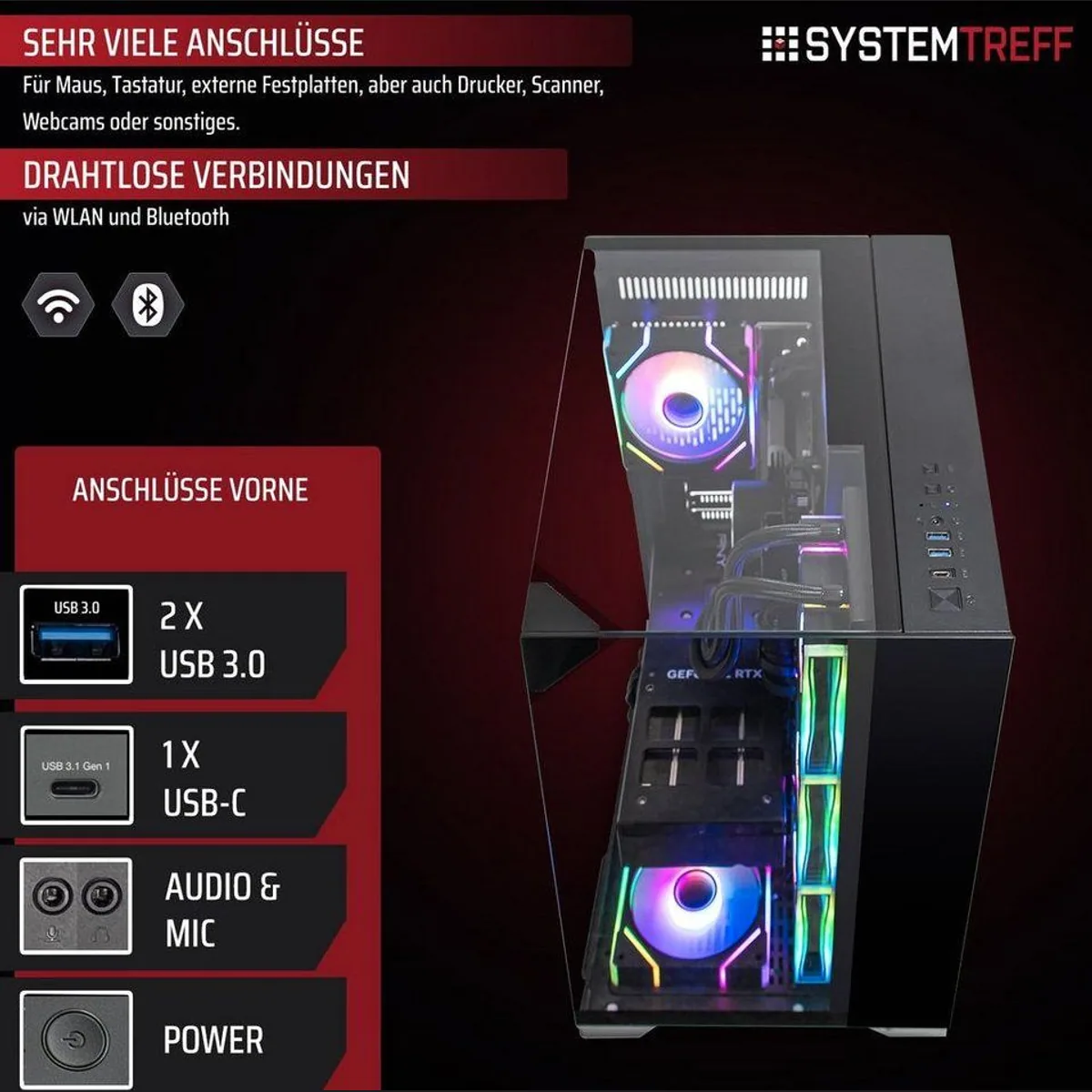 SYSTEMTREFF AMD Ryzen 7 9800X3D Gaming-PC, 16GB RTX 5080, 32GB RAM, 1TB SSD 5