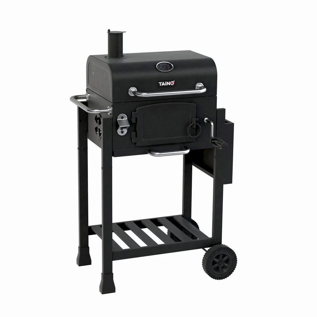 TAINO HERO Holzkohlegrill, höhenverstellbarer Kohlerost, klappbarer Seitentisch 3