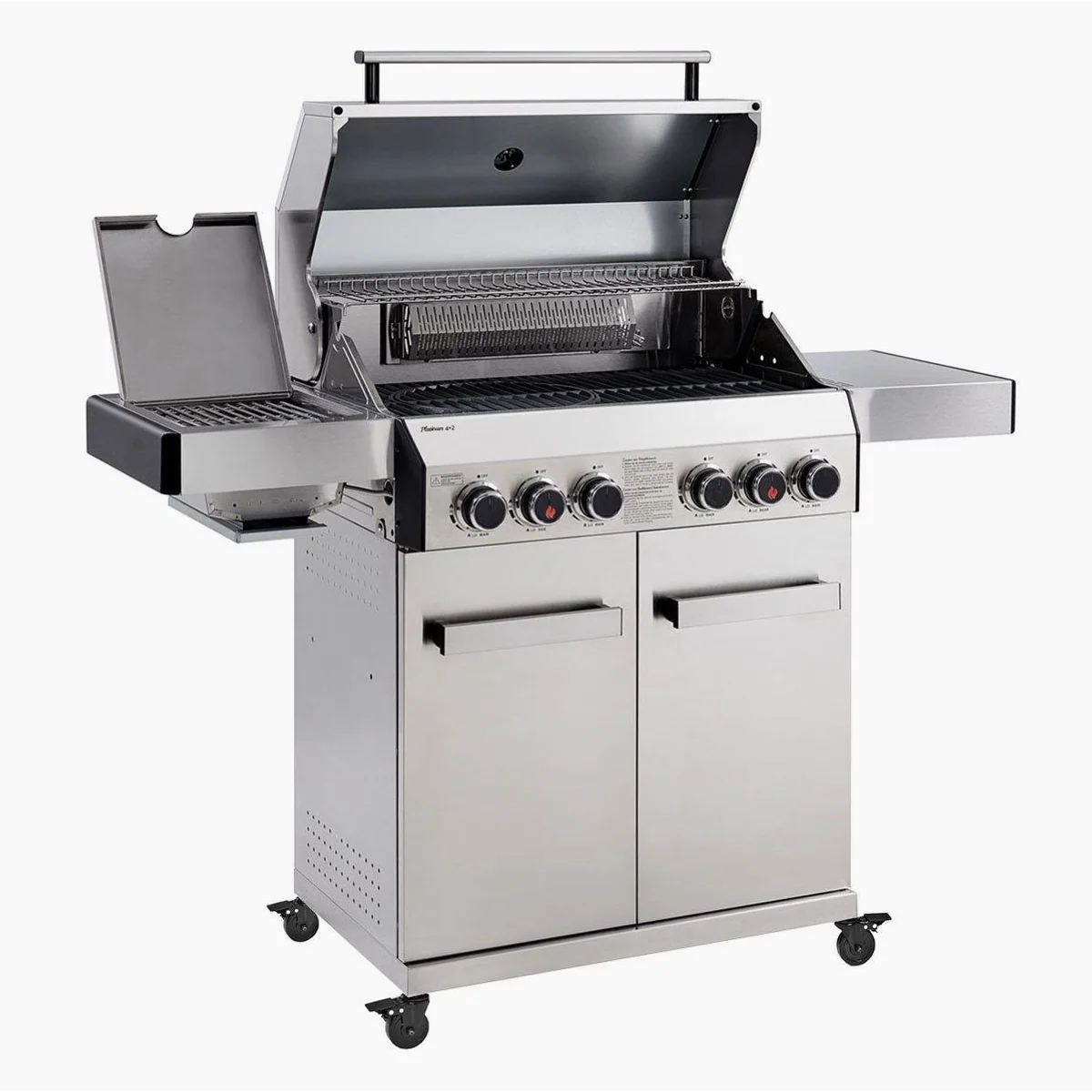 TAINO PLATINUM 4+2 Gasgrill, Edelstahl, 20,7 kW Leistung, Keramik-Brenner 3