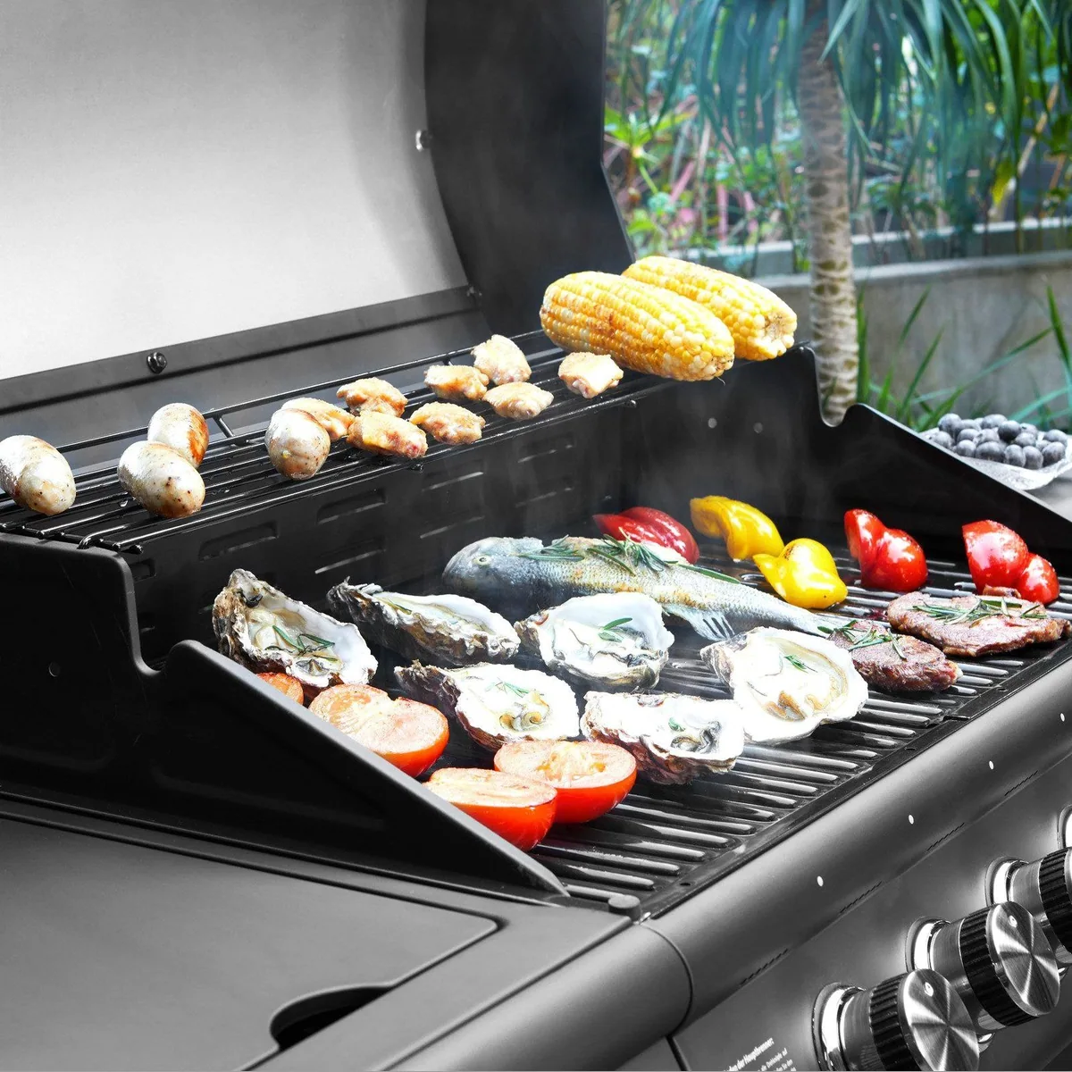 TAINO RED 6+1 Gasgrill Set, 6 Edelstahlbrenner, inkl. Drehspieß 3