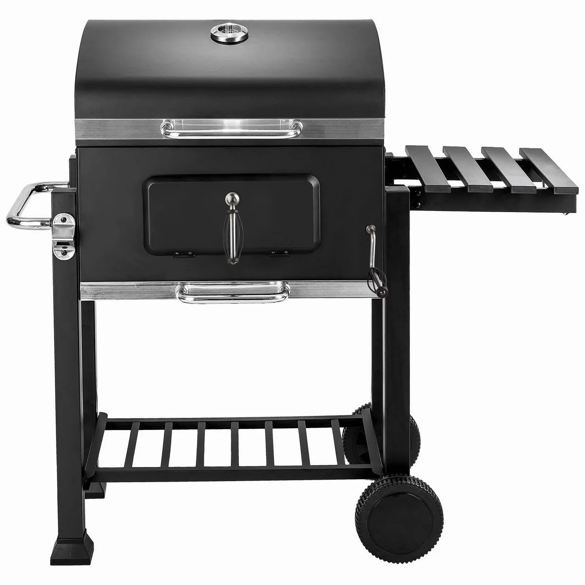 tectake Holzkohlegrill Florian, höhenverstellbar, mit Flaschenöffner und Thermometer 3