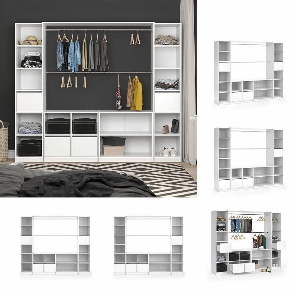 Vicco Visit XXL Kleiderschrank, viel Stauraum, modernes Design, praktische Schubladen 2
