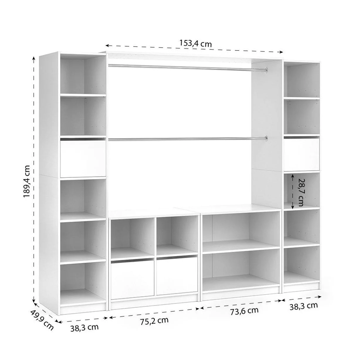 Vicco Visit XXL Kleiderschrank, viel Stauraum, modernes Design, praktische Schubladen 3
