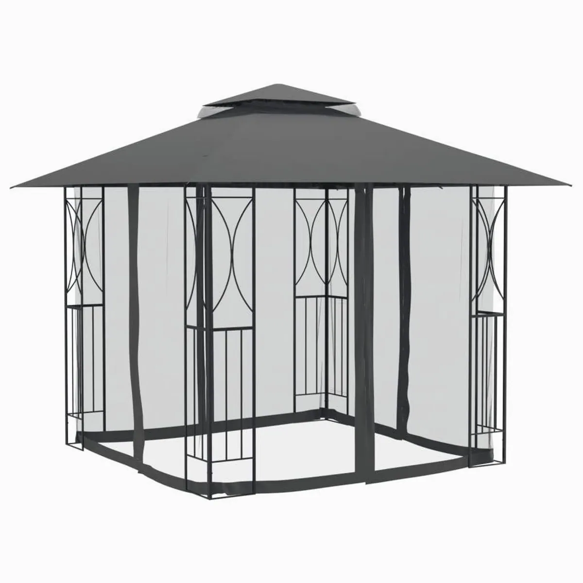 vidaXL Partyzelt Pavillon Anthrazit, robust, geräumig, wasserabweisend 3