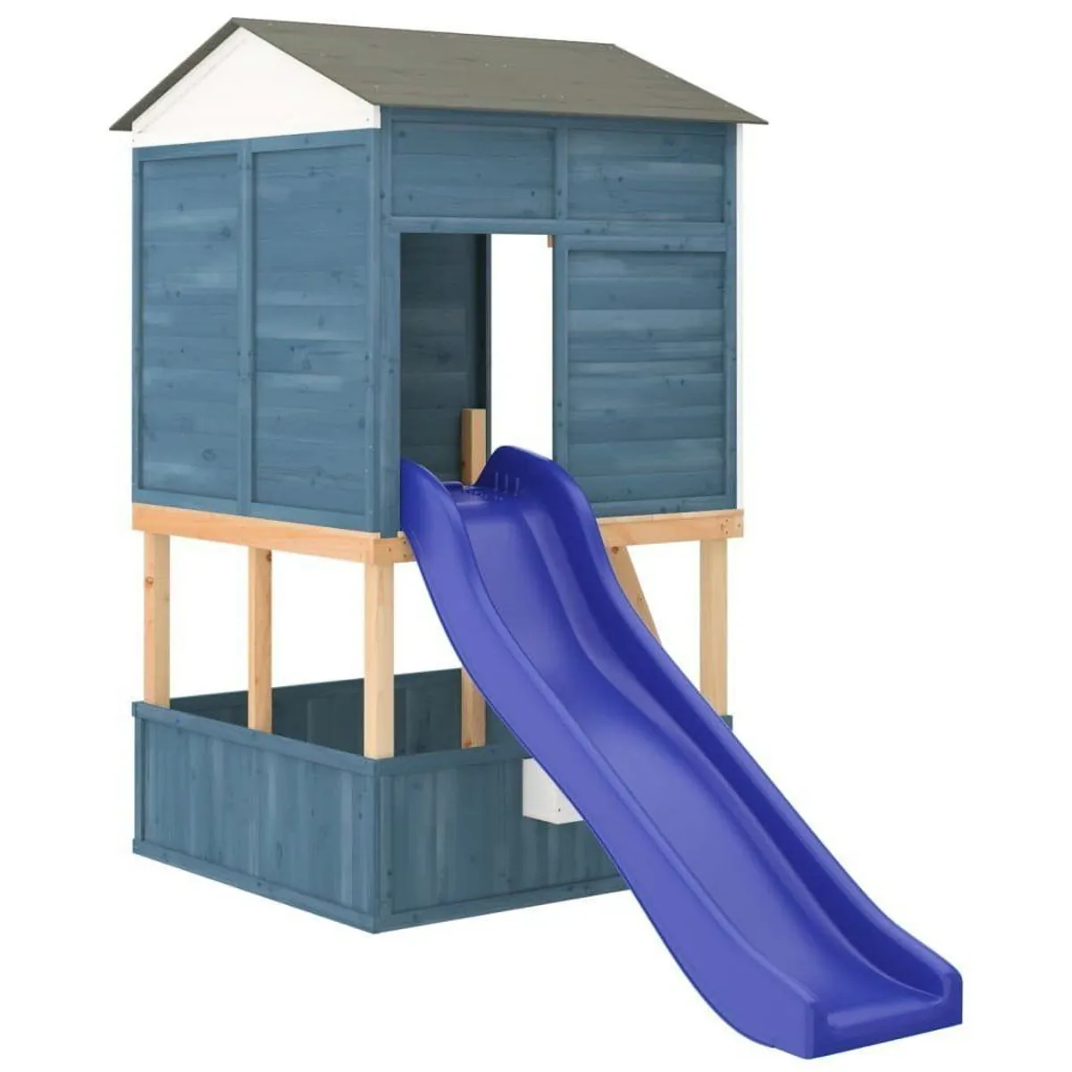 vidaXL Spielhaus Kinderrutsche Blau, robustes Polypropylen, ideal für Spieltürme 3