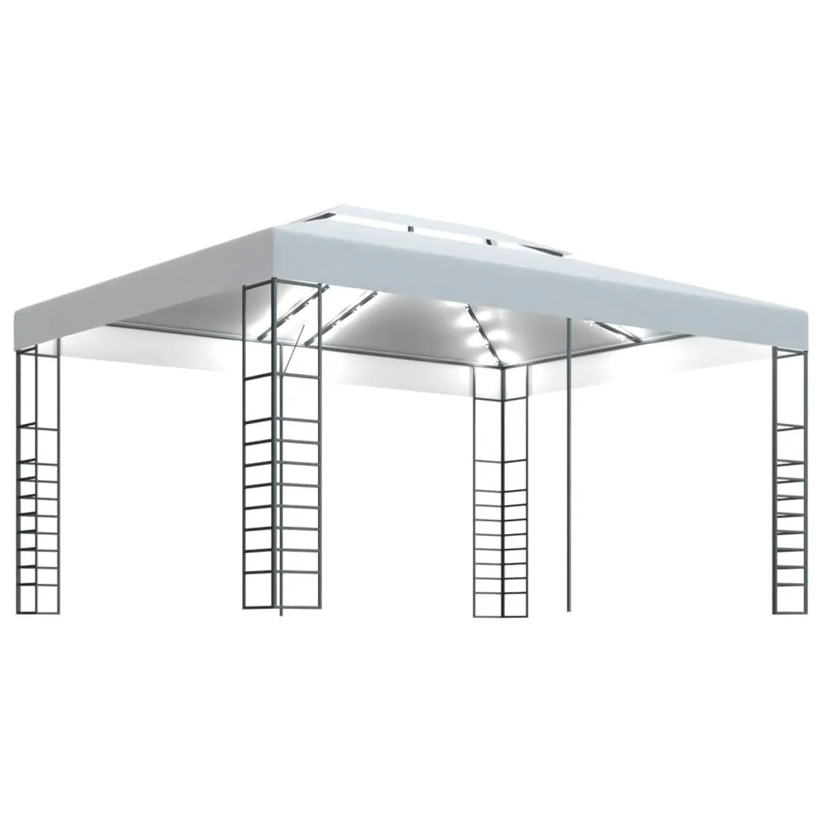 vidaXL Partyzelt Pavillon mit LED-Lichterkette, stabil und wasserfest — 4x3 m, ideal für Feiern 2