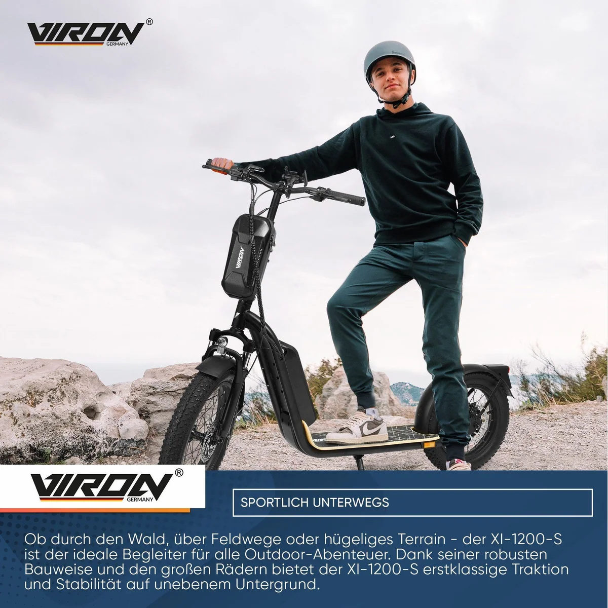 VIRON XI-1200-S LongRange E-Scooter, 20 km/h, 70 km Reichweite, ABE-zugelassen 3
