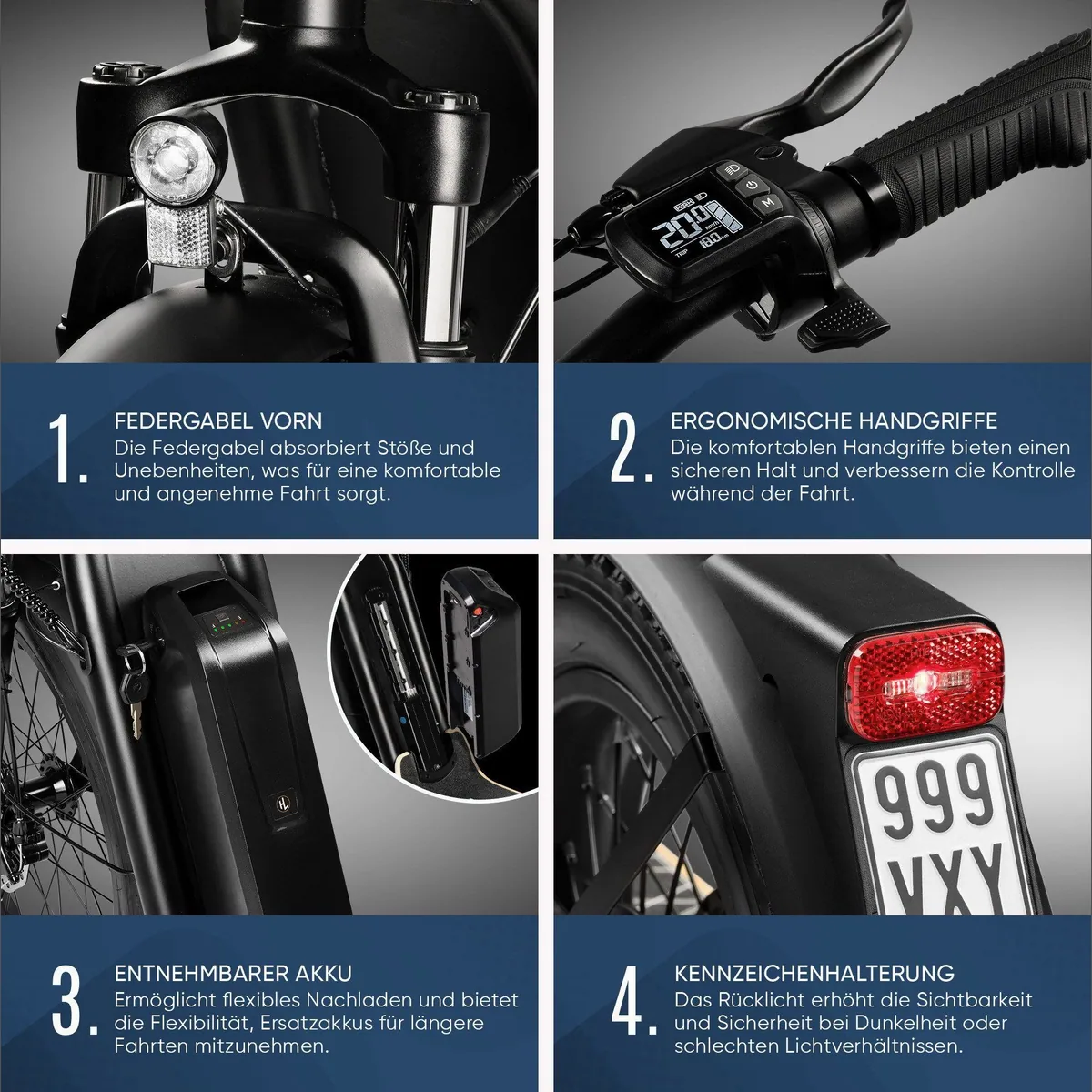 VIRON XI-1200-S LongRange E-Scooter, 20 km/h, 70 km Reichweite, ABE-zugelassen 4