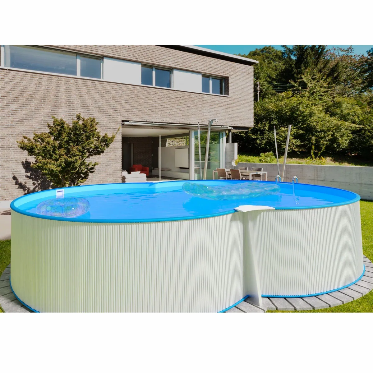 Waterman Achtformpool 650x420x120cm, langlebige Stahlwand, UV-beständige Folie 2