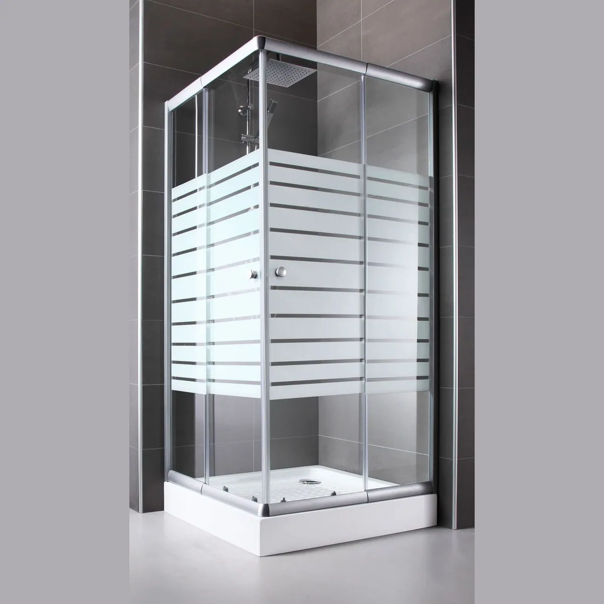 welltime Eckdusche Trento Banda, 90x90 cm, Sicherheitsglas, mit Schiebetüren 3