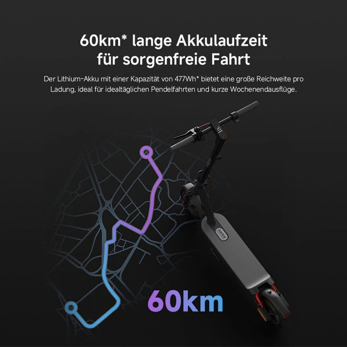 Xiaomi E-Scooter 5 Max, 400 W, 20 km/h, bis zu 60 km Reichweite, IPX5 4
